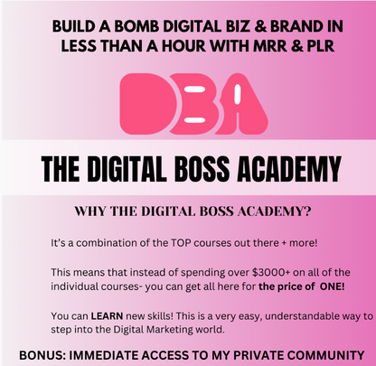 DBA VOL 1+2. DIGITAL BOSS ACADEMY W RESELL RIGHTS