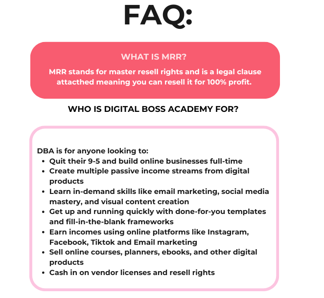 DBA VOL 1+2. DIGITAL BOSS ACADEMY W RESELL RIGHTS